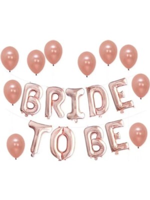 Best Parti Rose Gold Bride To Be Folyo 10'lu Balon Seti 16"inç 40 cm