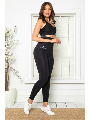 Stayfit Kadın Siyah Korse Tayt Antrasit Renkli İncelten Özellikler ile 3XL Beden