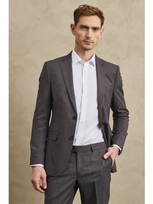 ALTINYILDIZ CLASSICS Erkek Bordo Slim Fit Dar Kesim Mono Yaka Desenli Takım Elbise