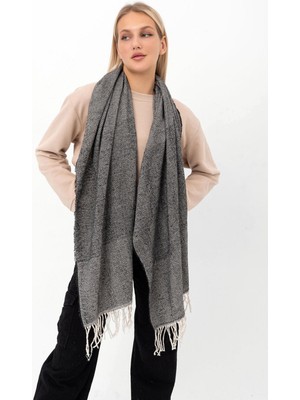 Saria Moda Yumuşak Dokulu Püsküllü Kalın Omuz Şalı