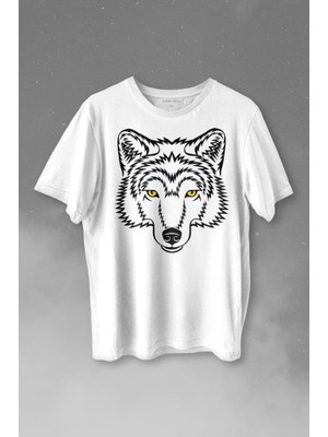 Kendim Seçtim Wolf Head Kurt Silüeti Kafa Bozkurt Baskılı T-Shirt Unisex T-Shirt