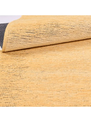 Çam Halı Crea Decolux Azade 8202 Sarı Özel Kaymaz Tabanlı Pamuk Dokuma Kilim