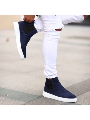 Sail Lakers - Lacivert Süet Deri Eva Taban Unisex Chelsea Bot