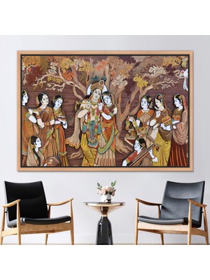 Kayra Export 1 Parça Naturel Çerçeveli Kanvas Tablo, Üreme Duvar Süsü, Ünlü 3 Boyutlu Kanvas,