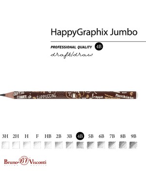 Bruno Visconti "happy Graphix" Jumbo Kurşun Kalem 4b ,3,5 Mm. Kahve Saati