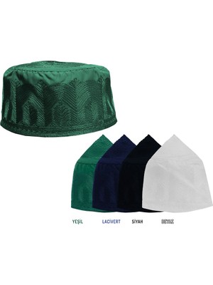 Berat Topbaş Takke - Namaz Takkesi - Hafız Işlemeli Takke - Yeşil Renk - 1 Adet - 57 Numara