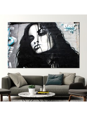 Kayra Export 1 Parça Kanvas Tablo, Kız Portre Kanvas, Kadın Kanvas, Grafiti Duvar Süsü,