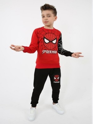 Bebekcee Erkek Çocuk Spiderman Baskılı Kompak Penye Ikili Takım
