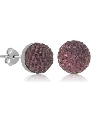 Gumush Gümüş Kristal Çivili Kadın Küpe