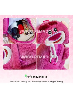 Swico Remado Sevimli Karakter Peluş Çapraz Çanta - Pembe (Yurt Dışından)