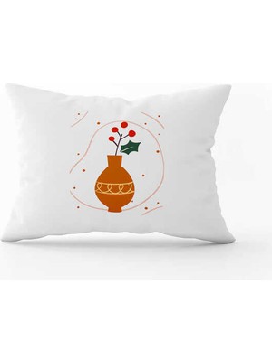 Cango Home Yeşil Çok Renkli Yılbaşı Temalı Dijital Baskılı Kırlent Kılıfı CGH877-3550 Çift Tarafı Baskılı