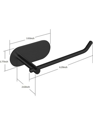 Paslanmaz Çelik Tuvalet Kağıtlığı / Mat Siyah / Yapışkanlı Sistem / Tuvalet Kağıtlık / ZİFT UNİQUE ''SPELLO''