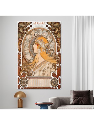Kayra Export 1 Parça Kanvas Tablo, Alphonse Maria Mucha, Soyut Kanvas Poster, Kadın Çizim Kanvas Baskı,