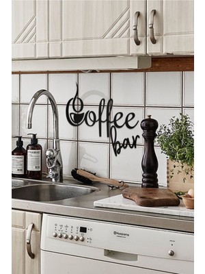 Ahwall Coffee Bar Yazılı Dekoratif Ahşap Tablo