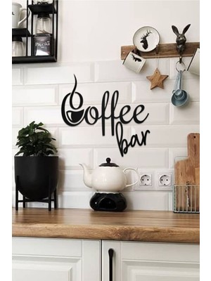 Ahwall Coffee Bar Yazılı Dekoratif Ahşap Tablo