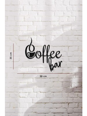 Ahwall Coffee Bar Yazılı Dekoratif Ahşap Tablo