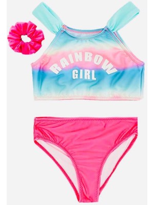 Degrade Baskılı Kız Çocuk Bikini Takım