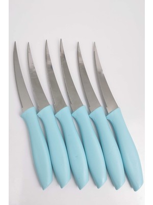 Çanak Sepeti 6'lı Paslanmaz Çelik Meyve Sebze Bıçağı Mavi
