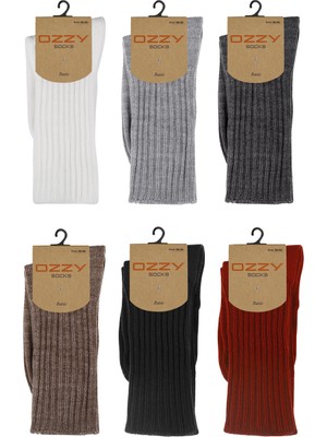 Ozzy Socks 6'lı Kışlık Kadın Yünlü Uyku Çorabı Soft Touch