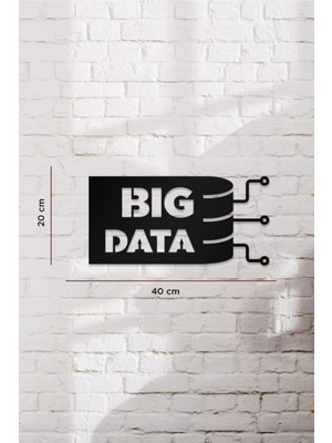 Ahwall Big Data Yazılı Dekoratif Ahşap Tablo