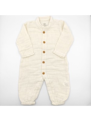 Bebek Star Bej Bebek Müslin Tulum %100 Cotton