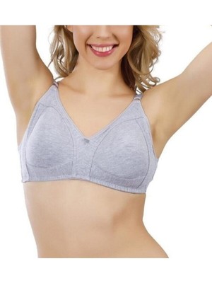 Liza Kadın Gri Penye Toparlayıcı Dikişsiz Sütyen