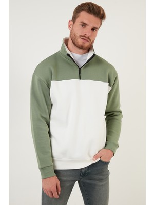 Buratti Regular Fit Fermuarlı Dik Yaka Içi Tüylü Yumuşak Şardonlu Kışlık Sweat Erkek Sweat 5905343