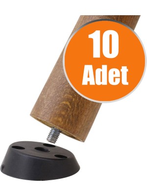 Badem10 Mobilya Masa Sehpa Ayağı Bağlantı Aparatı Açılı Dereceli Ayak Tabanı Siyah (10 Adet)