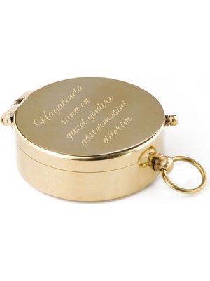 Hediye Shop Kişiye Özel Mesaj Veya Isim Yazılabilir Pirinç Pusula