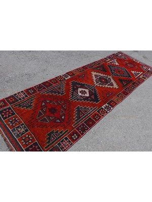 Kayra Export Türk Halısı Eskitme Halı Halı 107X333 Cm Turuncu Halı Bahçe Koridor Halı Bohemsı Koridor Halı