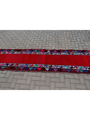 Kayra Export Türk Halısı Eskitme Halı Halı 76X302 Cm Kırmızı Halı Ofice Merdiven Halı El Yapımı Merdiven Hal