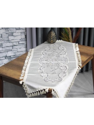 Çeyiz Diyarı Ela Lüx Püsküllü Runner