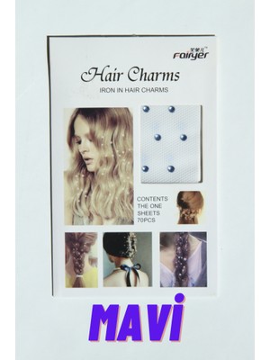 Heviss Saç Taşı Saç Simi Hair Charm Hair Glitter Mavi