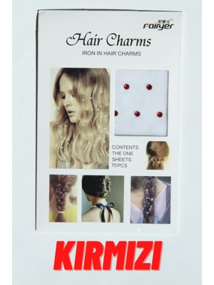 Heviss Saç Taşı Saç Simi Hair Charm Hair Glitter Kırmızı
