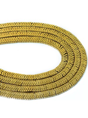 Dünya Doğal Taş 6x2 mm Gold Renkli Hematit Taşı Dizi