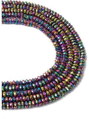 Dünya Doğal Taş 4x2 mm Koyu Renkli Rondela Hematit Taşı Dizi