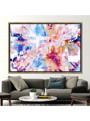 Kayra Export 1 Parça Gold Çerçeveli Kanvas Tablo, Modern Kanvas, Renkli Kanvas, Renkli Soyut Sanat,