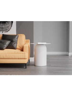 Echo Furniture Laurel Tablalı Beyaz Sehpa