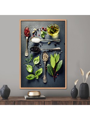Kayra Export 1 Parça Naturel Çerçeveli Kanvas Tablo, Soyut Kanvas, Modern Hediye Kanvas, Lüks Hediye Kanvas,
