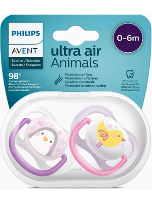 Philips Avent Ultra Air Animals 2li Emzik 0-6 Ay - Kız