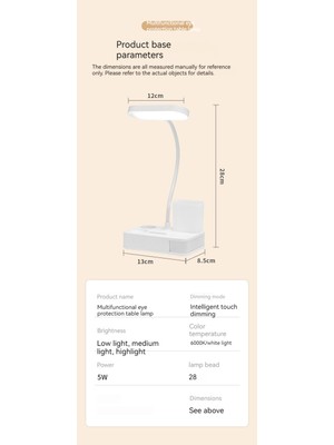 OoTdd Göz Koruması Başucu Okuma LED Hediye Lambası (Yurt Dışından)