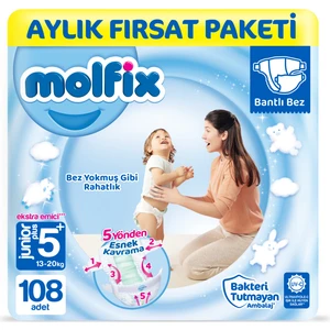 Bebek Bezi 5+ Beden Junior Plus Aylık Fırsat Paketi 108 Adet