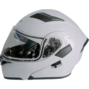 Jk-21 902 Model Güneş Vizörlü Çenededen Açılır Kask - Beyaz - Xl