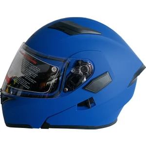Jk-21 902 Model Güneş Vizörlü Çenededen Açılır Kask - Mavi - M