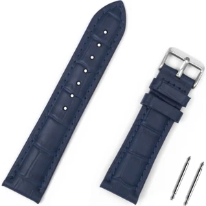 22mm Lacivert Kroko Deri Saat Kordonu Kayış
