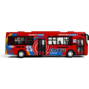 Sesli Işıklı Die Cast Otobüs Kırmızı