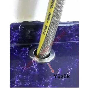 3 Adet Doğalgaz Flex Için Mermer Üstü Delik Tıpası Yüzük Krom