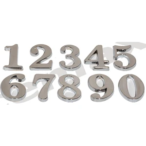 Yapışkanlı Lüx Rakam Italik Yazı Karakterli 5 cm Krom ( 1 Adet Rakam Fiyatıdır Set Değildir )