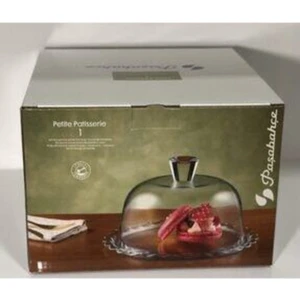 Patisserie Kek Fanusu Cam Kapaklı Sunum Tabağı 96874