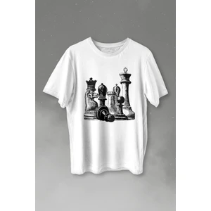 Kendim Seçtim Chess Satranç Taşları Fil At Kale Vezir Santranç Baskılı T-Shirt Unisex T-Shirt